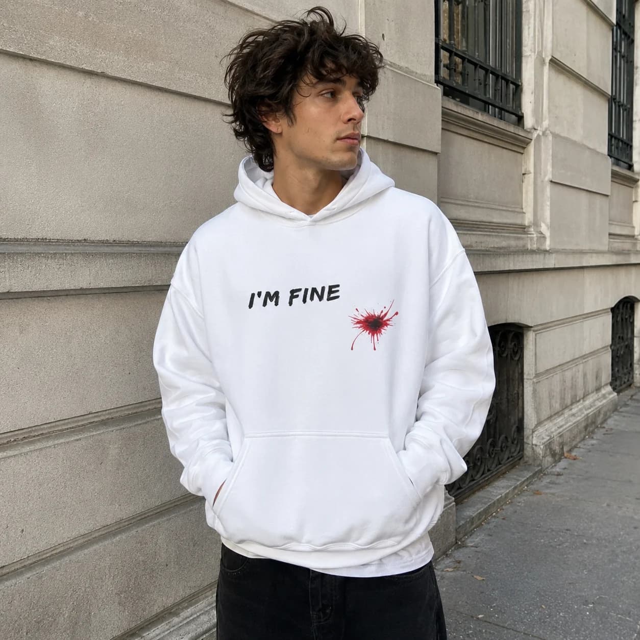 Oversize Hoodie Premium "I'm Fine"